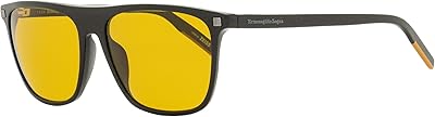 Lunettes de soleil pour hommes ermenegildo zegna ez0169 noir/marron clair 58/16/140, noir brillant