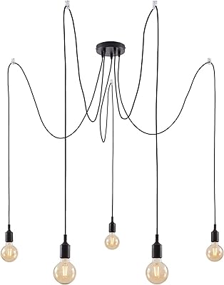 Paulmann 50389 ketil neordic 5 spoutnik max. 5x20 watts noir plafonnier silicone, métal
