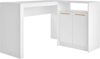 Table de bureau brv avec trois étagères, blanc, bc 65-06