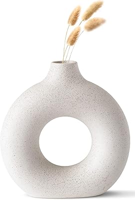 Vases en céramique de décoration intérieure vase rond en herbe de pampa forme