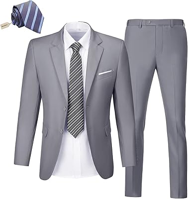 Ensemble de costume deux pièces coupe ajustée à deux boutons pour hommes, costume