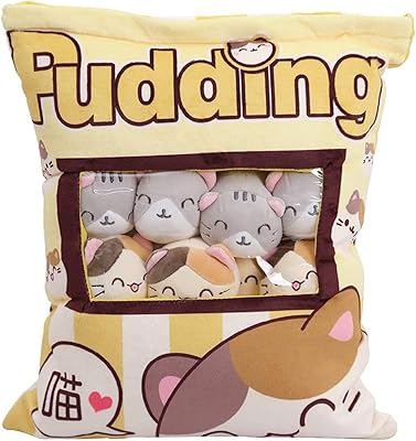 Oreiller en peluche mignon jouets de pouding décoratifs amovibles poupées de chat fantaisie