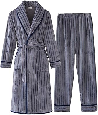Robe de douche pour hommes, douce au toucher, chaude, en peluche, longue robe