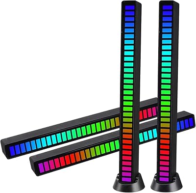 Lumière de contrôle du son rvb 2 pièces de lumière rvb rechargeable