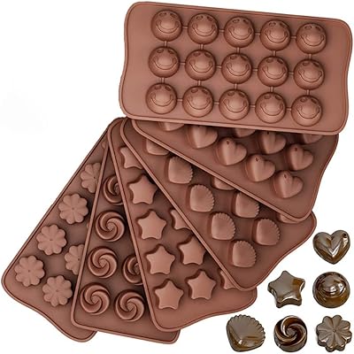 Paquet de 6 moules à biscuits et chocolats en silicone, moules ramadan, moules