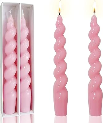 Bougies coniques sans gouttes de 75" bougie flamme rose faite à la main