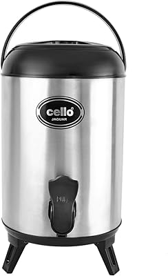 Carafe à eau jaguar cello en acier inoxydable 10 litres noir