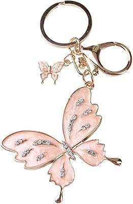 Amzoya porte-clés papillon pompon papillon mignon mode élégant en strass brillant pour femme