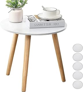 Table d'appoint ronde, table basse blanche de 19,7", table basse adaptée au salon