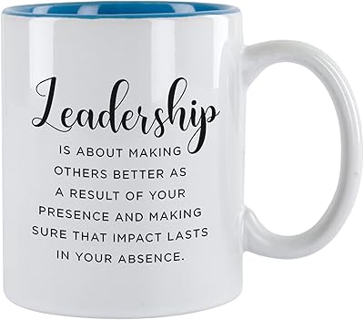 Tasse à café bleue bicolore inspirante 11 oz citation le