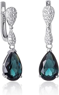 Boucles d'oreilles en argent en forme de larme pour femme, boucles d'oreilles longues