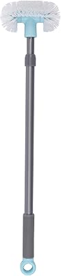 Brosse de nettoyage polyvalente extensible pour baignoire et carrelage casabella, gris/bleu