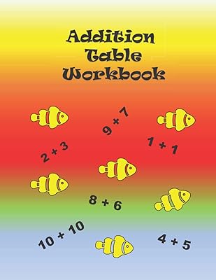Cahier de travail de table d'addition