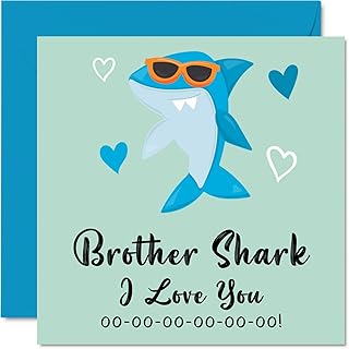 Cartes d'anniversaire pour frère - brother shark - carte d'anniversaire de sœur
