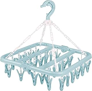Étendoir à linge pliable helene, cintre anti-goutte avec pince pliante, 32 clips, étendoir