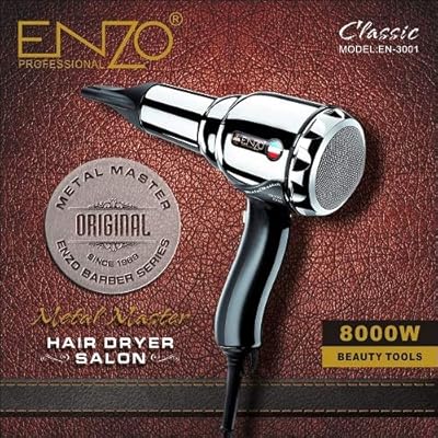 Sèche-cheveux professionnel enzo 8000w pour usage domestique, coiffure haute puissance
