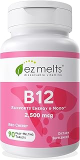 Az melts vitamines sublinguales b12 méthylcobalamine, sans sucre, arôme naturel de cerise, 90
