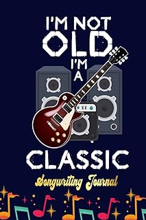 Journal d'écriture de chansons de musicien de guitariste d'anniversaire de guitare classique ancienne