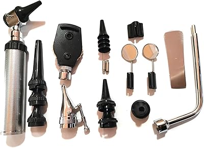 Kit de diagnostic orl, ensemble de diagnostic ophtalmoscope et otoscope led vétérinaire, 12