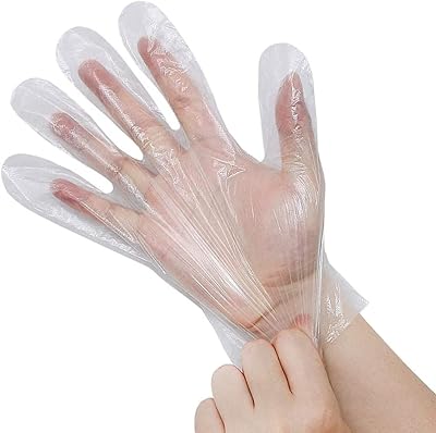 Mamo bear 200 pièces gants en plastique jetables, gants de préparation des aliments
