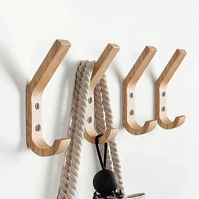 Crochets muraux en bois, patères antiques en bois simple, organisateur robuste pour manteaux