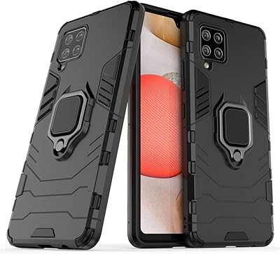 Compatible avec la coque samsung galaxy a42 5g, anneau en métal avec béquille