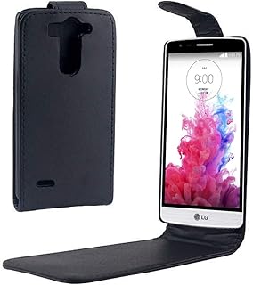 Étui de téléphone portable en cuir pliable vertical pour lg g3 mini (noir)