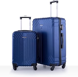 Ensemble de bagages à roulettes légers en abs para john, 2 pièces, bleu