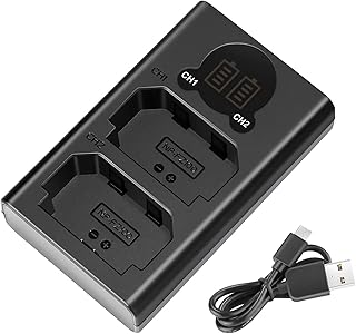 Chargeur de batterie pour appareil photo double usb lp avec écran