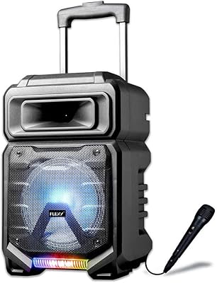Haut-parleur portable flexi 7 500 watts avec bluetooth microphone radio fm aux
