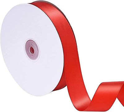 1 pouce de largeur 100 mètres rouleau de ruban de satin double face pour la décoration de fête, accessoires pour cheveux bricolage, couture, emballage cadeau, décorations d'invitation (rouge). Shoppez futé, shoppez Diaytar Sénégal