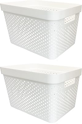 Panier de rangement et d'organisation pour armoire blanche fcg home - 2 pièces