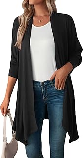 Cardigan doux pour femme à manches longues, léger, ouvert sur le devant, design