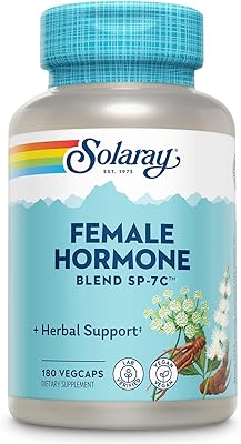 Gélules de mélange d'hormones féminines solaray sp-7c, 180 gélules
