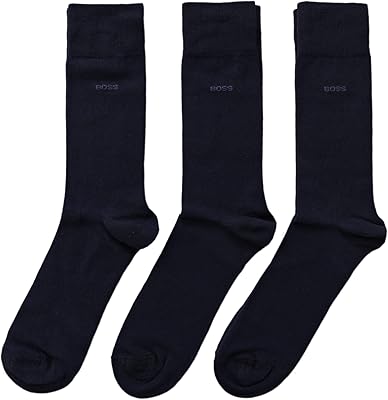 Lot de 3 chaussettes mi-mollet pour hommes, bleu foncé, 5.5-8uk/39-42eu, bleu, taille unique