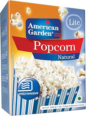 Maïs soufflé au micro-ondes à saveur naturelle légère american garden, sans gluten, 240 grammes (3 sachets de 80 grammes). Votre marketplace de proximité digitale : Diaytar