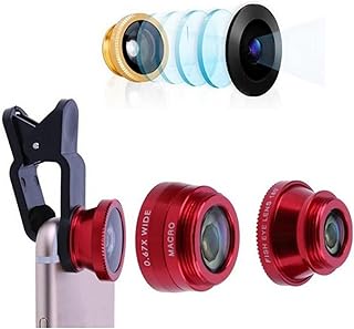 Kit d'objectif fisheye grand angle 3 en 1 skido, objectif fisheye avec clip