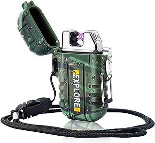 Briquet plasma électrique à double arc ecfan étanche, coupe-vent et rechargeable
