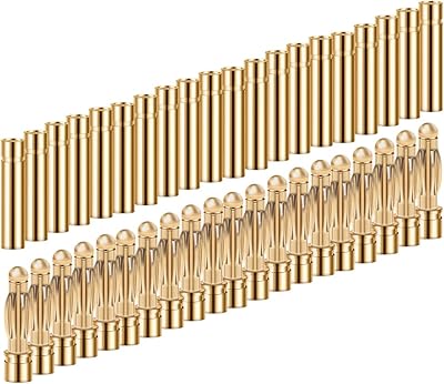 Hrb 20 paires de connecteurs banane bullet de 4,0 mm, mâles et femelles