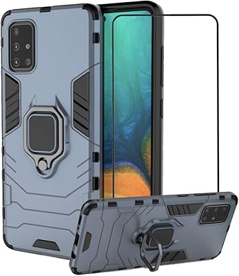 Coque samsung galaxy a71 second spring avec protecteur d'écran en verre trempé, coque