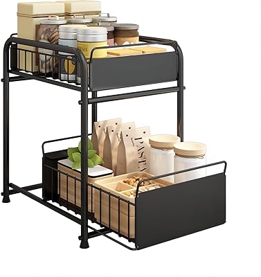 Étagère de rangement pour comptoir de cuisine linoside organisateur sous évier à 2