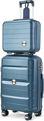 Ensemble de bagages extensibles légers avec roulettes de voyage, bleu sarcelle, ensemble
