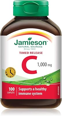 Vitamine c jamieson, 1000 mg, libération temporaire, 100 gélules