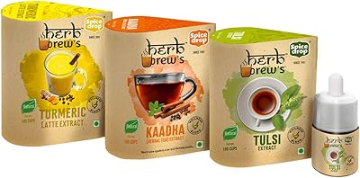 Extrait combiné d'immunité aux gouttes d'épices - paquet de 3 | basilic sacré/tulsi
