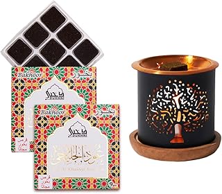 Une boîte diversifiée d'encens de dakhni oud (20 pièces) et un brûle-encens au