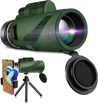 Monoculaire haute puissance 80x100 pour smartphone adulte avec adaptateur léger à prisme bak-4 et objectif fmc pour l'observation des oiseaux/la faune/la chasse/la randonnée (vert). De la mode à l'électronique, Diaytar Sénégal a tout ce qu'il vous faut