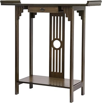 Table console d'entrée étroite : table de couloir en rotin marron de 32 po avec tiroir pour salon et chambre à coucher, l x l x h 32 x 12,3 x 32,7 pouces. Diaytar : Le discount nouvelle génération au Sénégal