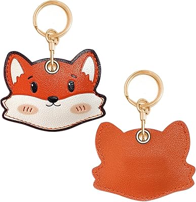 2 porte-clés en cuir airtag, accessoires mignons kawaii adaptés au traqueur airtag, carrelage