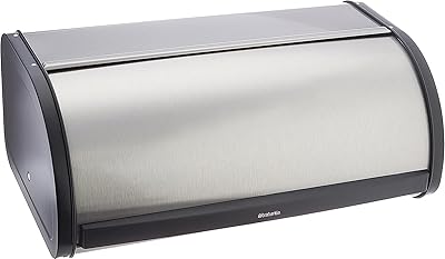 Boîte de rangement à pain à dessus pivotant brabantia, métal mat résistant aux