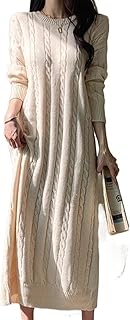 Anjvi automne et hiver pull à manches longues pour femme, robe tricotée unie pour femme. Diaytar Sénégal : Votre guichet unique pour tous vos achats